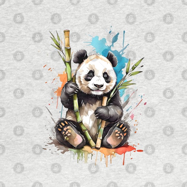 Artistic Panda Portrait V3 by Peter Awax